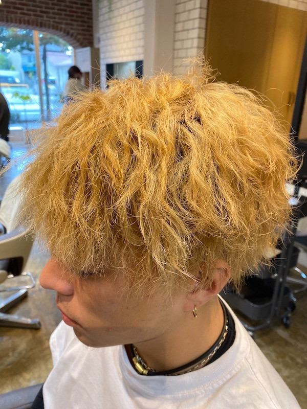 ホイルでツイストパーマ