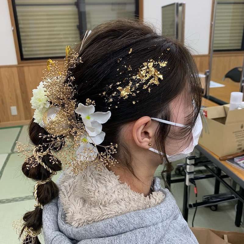 玉ねぎ風ヘアスタイルの成人式ヘアセット！姫路市の美容院BEREA(ベレア)はお客様のキレイを叶える美容室／ヘアサロン