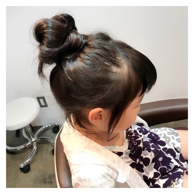 お団子に可愛くアレンジ
